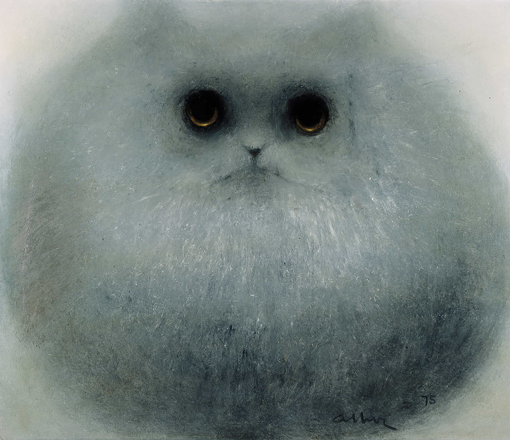 Maleri: Perserkatten Goya af Albert Bertelsen