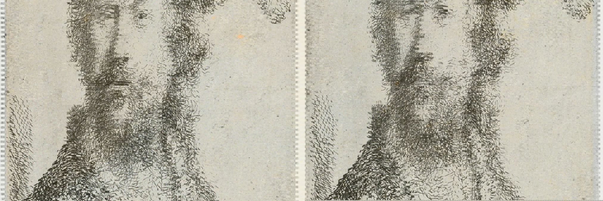 Rembrandt van Rijn. Selvportræt med fløjlshue og fjer, 1638. Radering. Vejle Kunstmuseum