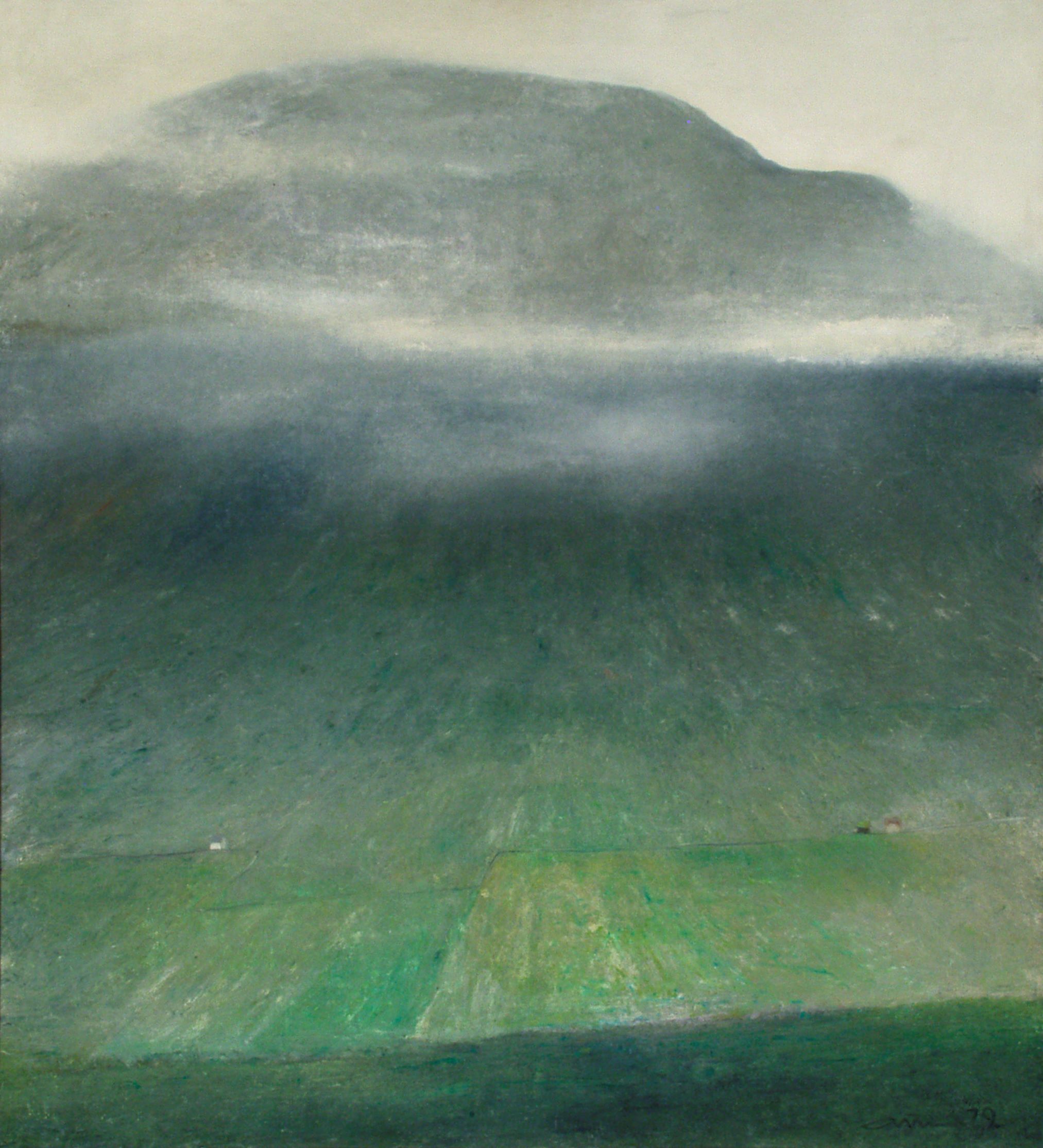 Maleri: Albert Bertelsen, Lav tåge over Færøerne